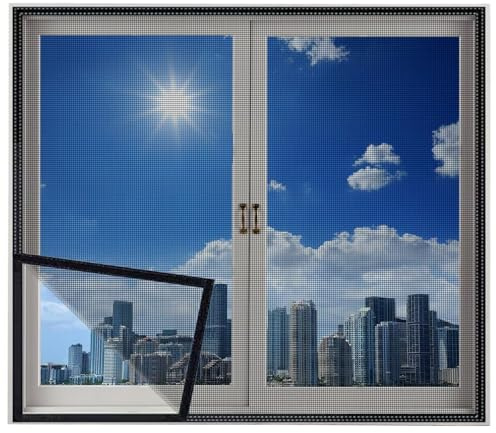 Moustiquaires Toile 85x165cm Rideau Anti-moustique pour Porte de Balcon, Rideau Anti-mouches à Bande Noir