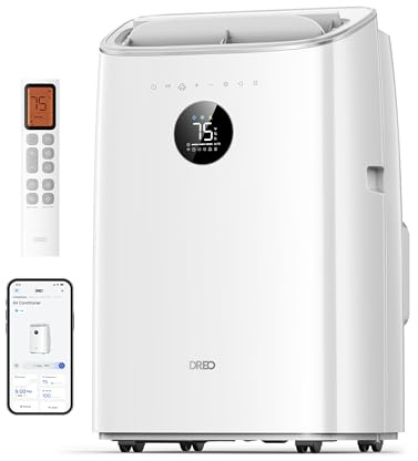 Dreo Portable Air Conditioners, AC Unit for Bedroom with Drainage-free Cooling, 46dB Quiet, APP/Voice/Remote, 24h Timer with Fan & Dehumidifier, Smart Air Conditioner for Room Indoors