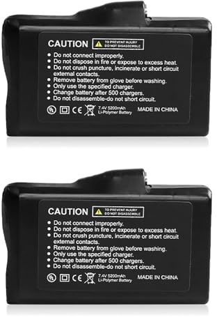 5200mAh 7,4 V wiederaufladbarer Lithium-Polymer-Batterie, 2 Stück Lithium-Ionen Batterien für Heizung Kleidung, Decke, UL FCC-Zertifizierung, DC