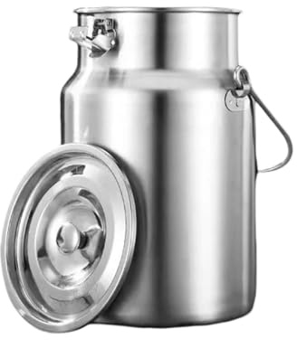 KELUNIS Lechera De Acero Inoxidable 304 Balde De Leche Jarra De Leche con Tapa Sellada para Cereales Vino LíQuido,10L