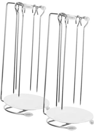 BESTonZON 2 Ensembles Cintre Kebab Cuisiner Titulaires étagère brochettes de Viande suspendues brochettes suspendues Portion Accessoires de Barbecue ustensiles de Barbecue Acier Inoxydable