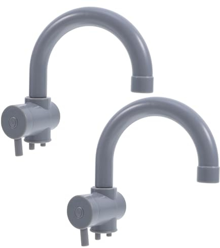 KICHOUSE 2 Grifos De Cocina De Juguete De Plástico para Niños Simulación Realista De Fregadero Juego De rol Interior Exterior Fácil De Limpiar