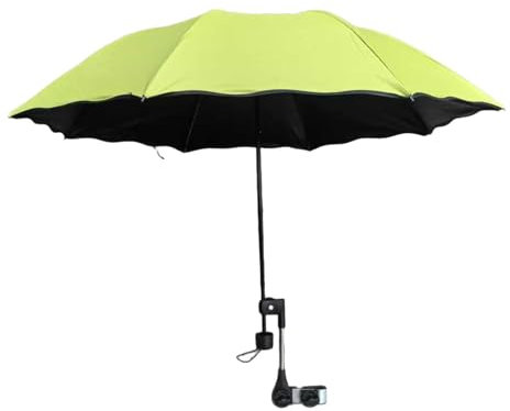 ＡＷＨＡＯ Sombrilla de Playa con Abrazadera Ajustable, Plegable en Posiciones, Impermeable, Parasol para Jardín, Patio, Piscina, Verde
