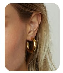 DAILI Creolen Gold Groß,Leicht Goldene Vergoldet Creolen Edelstahl Damen,Hypoallergen Silber 5 mm Breit Klobige Gross Dicke Hohle Röhren Creolen Schmuck 40mm