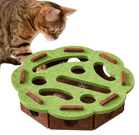 Puzzlespender für Katzen – Spielzeug für Intelligenz-Training, sensorische Stromversorgung mit Glocke zur Fütterung und psychischen Stimulation für Kätzchen Welpen Senioren
