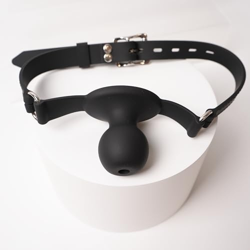 Noir Bâillon Gag 56,2mm Ø 34,5mm Bouche Respirant en Silicone souple | YILUQIFLY Restraint Esclave fétiche Bondage accessoire bouche Harnais SUBS BDSM femmes hommes jouet érotique adulte Dilateur