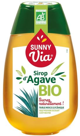 SUNNY VIA - Sirop d'Agave Liquide Pur, Douceur Naturelle Bio 500g - Lot De 3