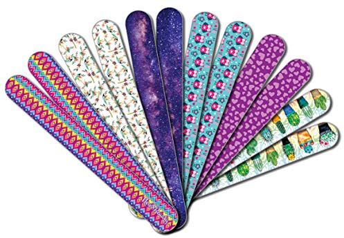 New8Beauty Emery Board färgglad (12-pack) - nagel spa fest favorittillbehör - bästa strumpfyllare gåva för flickor kvinnor barn mamma flickvän - manikyr pedikyr