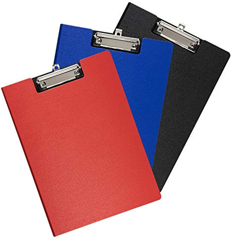 Klemmbrettmappe, Xndryan 3 Stück Klemmbrett A4 Kunststoff Klappmappe mit Abdeckung Konferenzmappe Klemmbrett mit stabiler Schreibfläche, Ideale für Papierkram Veranstalter