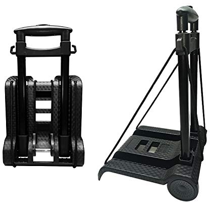 Carrello manuale pieghevole, con ruote in PVC antiusura silenziose e timone regolabile, capacità 40 kg / 88 libbre e peso leggero (1,4 kg), carrello resistente portatile e resistente compatto