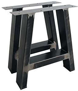 1 Paar (2 Stück) BestLoft ® A-Kufen - Transparent beschichtete Tischkufen A-Form im Industriedesign Tischuntergestell Kufengestell (T8cmxB40cmxH43cm, Transparent)