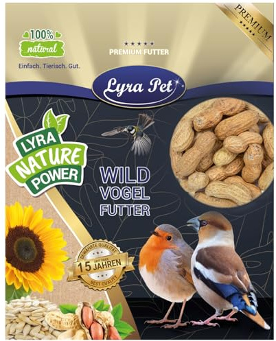 Lyra Pet® 10 kg Erdnusskerne in Schoten - Erdnüsse mit Schale Vogelfutter | Wildvogelfutter Ganzjährig - Reich an Fetten & Ballaststoffen - Energiereiches Futter für Wildvögel & andere Wildtiere