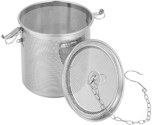 Seasoning Strainer, Extra Large Spice Infuser for Cooking Soup, 5.9 Stainless Steel Mesh Tea Ball Strainer with Long Chain, Fine Seasoning Filter Basket for Brine, Herbs, Stews & Bulk Loose Leaf