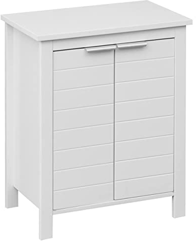 Rebecca Mobili Armadietto Da Bagno A Terra, Mobiletto Lavanderia Ingresso, Bianco, 2 Ante, Moderno, Resistente All'Umidita' - Misure: 60 x 48 x 30 cm (HxLxP) - Art. RE6684