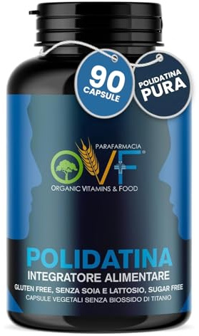 OVF Polidatina Pura 100mg con Proprietà Antiossidanti, anti Radicali liberi che stimola la Longevità; 90 Capsule Made in Italy