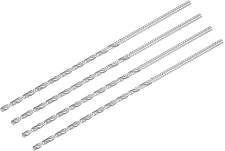 sourcing map HSS(High Speed Steel) Extra Long Twist Drill Bits, 3.5mm Drill Diameter 160mm Length for Hardened Metal Woodwork Plastic aluminum alloy 4 Pcs