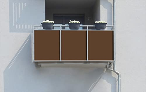 Wallario Balkonverkleidung, Sichtschutz, Windschutz, Meterware nach Maß mit vormontierten Ösen - Motiv Braun (Grundpreis: 29,95Eur/m)