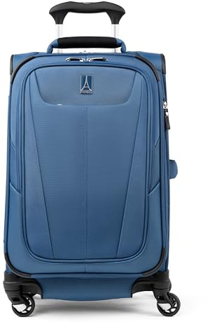 Travelpro Maxlite 5 Softside Expandable Luggage with 4 Spinner Wheels, Lightweight Suitcase, Men and Women, Ensign Blue, Carry-on 21-Inch