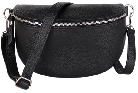 MIRROSI® Bauchtasche Damen, Made in Italy, Echtleder Umhängetasche Echtes Leder, Brusttasche, Crossbody Bag aus Echtem Leder, in 3 Größen erhältlich