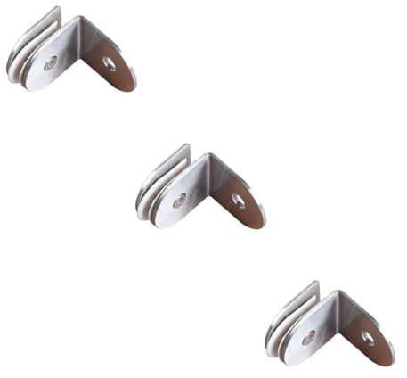 Hemobllo 3pcs Shower Screen Glass Clamp Bracket Holder Stainless Steel for Glass Elegant Design