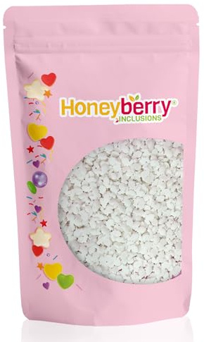 HONEYBERRY Weiße Hasen Streusel 200g - Natürliche Essbare Streusel Tortendeko - Osterstreusel Deko, Streudeko, Zuckerstreusel zum Verzieren von Kuchen, Muffins und Desserts - Hergestellt in der EU