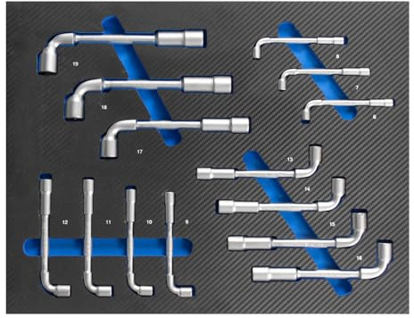 TRUTZHOLM Profi Werkstattwagen Einlagen Winkelsteckschlüssel-Set | Werkzeugeinlage, Schaumstoff, 520x400mm, 14 tlg.