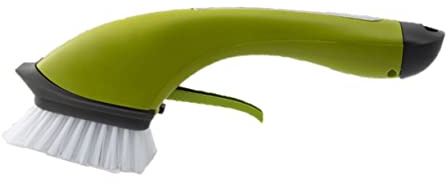 Beavorty Long Handle Water Spray Cleaning Brush 30x9x10cm Green for Dishwashing and Kitchen Cleaning Automatic Water Dispensing for Household Use