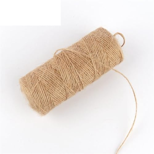 20 ~ 100 Meter Durchmesser 1 ~ 5 mm natürliche Jute-Hanfseil, Heimdekoration, Retro-Stil, Bastelschnur, Geschenkverpackung, dekorative Seile (Farbe: 1,5 mm, Größe: 50 m)