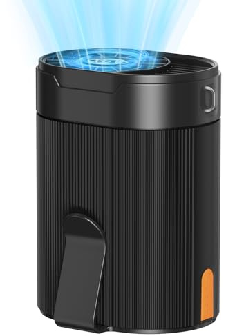 COZOME Bärbar fläkt midja/nacke, batteri 3 000 mAh 25 timmar, Turbo 6 600 varv/min, 4 hastigheter, justerbar handsfree för vandring, utomhus, arbete, kylfläkt, sommargåva