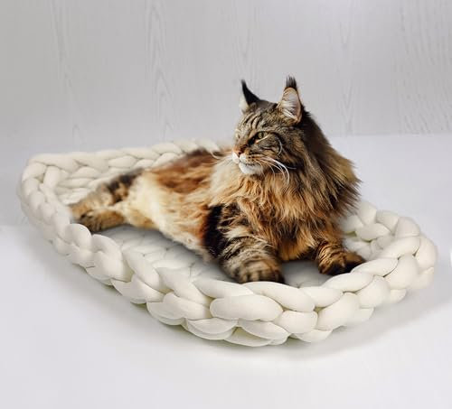 Katzenbett 60x40 cm erhöhter Rand, stylisch I Katzenliege I Katzenmatte I Katzenbettchen I Katzen schlafplatz I Katzen Bett I Katzenschlafplatz I Kuschelkissen Hund I Kuschelkissen Katze