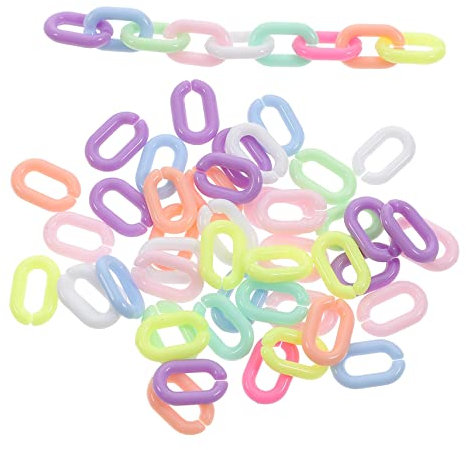 PLAFOPE 200stücke Teiliges Acryl Verbinder Bunte Kettenglieder C-clips Zum Kreativen Basteln Von Schmuck Taschen Maskenketten Langlebig Leichter Zusammenbau Vielseitig Einsetzbar