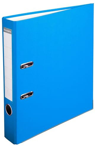 Exacompta - Rif. 915412B - Cartone da 20 raccoglitori a leva A4, dorso 50 mm, meccanico 50 mm, dimensioni esterne: 32 x 29 cm, formato A4, colore: azzurro