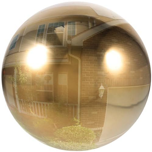 ROMISBABA Reflektierende Edelstahlkugel Garten Dekokugel Groß 250mm Spiegelnd Hohl Für Außenbereich Silber Glänzend Robuste Metallkugel Terrasse Wohnbereich