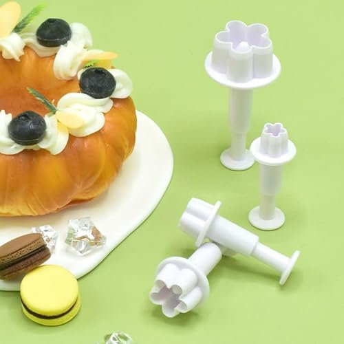1 Set Fondant Flower Cutter, Flower Plunger Cookie Cutter, Cake Decorating Tools, Dessert And Candy Sculpting Tools, Baking Accessories