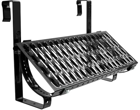 Decket Laufrost für Dach & Schornstein, Set Typ D mit Dachtritt, Haltern | Befestigungen & Befestigungsschrauben; Trittfläche für Dacharbeiten; Laufgitter; 40 cm Länge; Schwarz