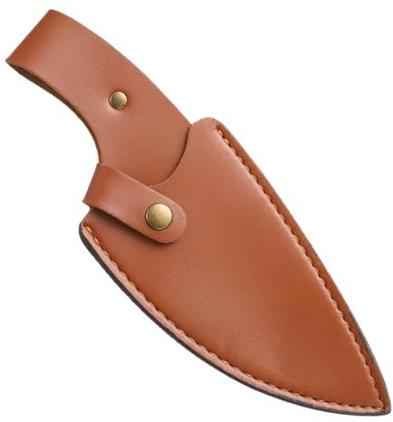 sourcing map Knife Cover Sleeves, 9.4 x 2.8 PU Leather Knives Edge Guard Blade Protector Universal Knife Sheath for Home Kitchen, Brown