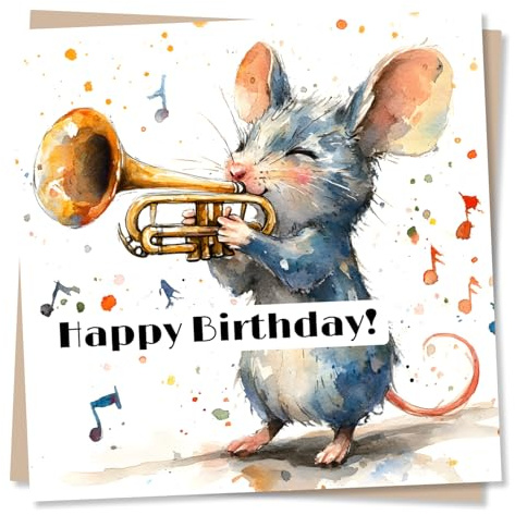 Happy Birthday Card for Someone Special - Music Lover, Nature Lover - Trumpet, Musical Notes - for Someone Special, Best Friend, Friend, Loved One, Relative, Other