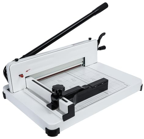 Fukursul A4-Papierschimmer mit hoher Kapazität mit eingebauter Klemme und Anti-Slide-Basis, 400 Blätter schneiden Kartonschneider, Robustes Bürowerkzeug zum reibungslosen Trimmen Beige1