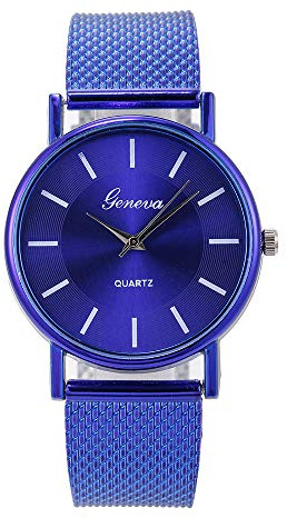 Talking Klockor End Quartz Watch Urmärkande Glas Blå Damklocka, Jag, En storlek