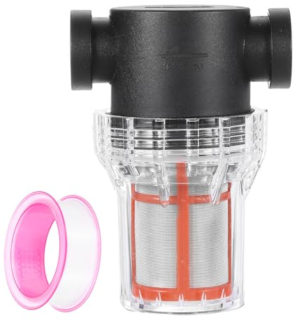 QUARKZMAN Filtre pour Nettoyeur Haute Pression Raccord Femelle 1/2 NPT | Filtre en Ligne à Tamis, Écran avec Ruban d'Étanchéité pour Entrée d'Eau de Jardin Extérieur, 200 Mesh