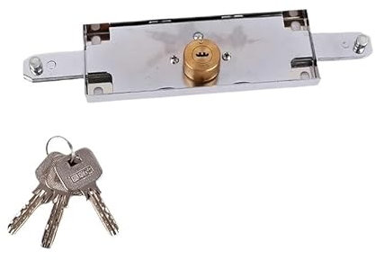 SAYTAK Einsteckschloss,Zimmertürschloss Türschloss Diebstahlsicherung mit Schlüssel Einbau in der Mitte oder unten Garagentor-Hardware Schlösser Hardware(1)