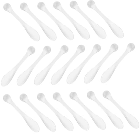 Healvian Lot De 20 Bâtons De Massage Visage Et Oculaire Transparents, Cuillères à Crème Compactes, Soins Contour Des Yeux, Accessoires Portables Pour Maquillage Et Voyage