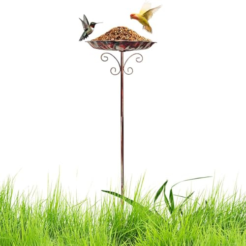 Badezimmer aus Metall für den Außenbereich - Vogelbad Standfüße für den Garten | Höhenverstellbar im Winter | Stehende Gartendekoration für alle Jahreszeiten für Cort