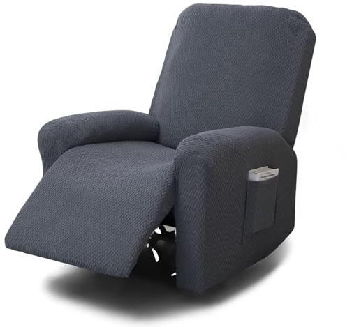 LIROPAU 4-teilige Recliner Sofabezug, Stretchhusse für Relaxsessel Komplett | Sesselschoner, All-Inclusive Sesselbezug, Stretch Sessel Überzug mit Taschen, Stretch Ruhesessel Bezug Mit Elastischem
