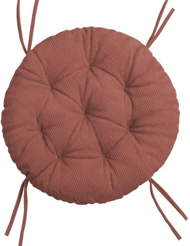 chilly pilley® Polster für Papasansessel - Rundkissen - Auflage Polster für Papasansessel -Sesselkissen Sitzkissen Gesteppt mit Schlaufen (Dunkelrosa Cord, 120cm)