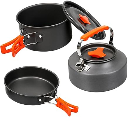 HANABASS Kit De Casseroles Et Poêles De Camping Batterie De Cuisine Extérieur Fournitures pour Pique- Et Randonnée