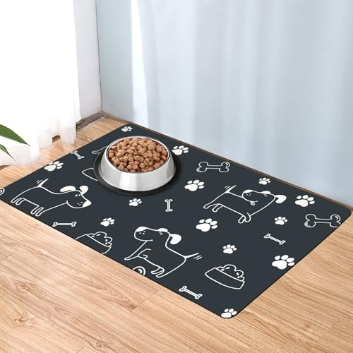 Napfunterlage Hund und Katzen 40 X 60 cm, Ultra-saugfähig und rutschfest Futtermatte Katzen, Hundenapf Unterlage, Futternapf Unterlage für Futter- und Wassernäpfe, um Verschütten zu Verhindern
