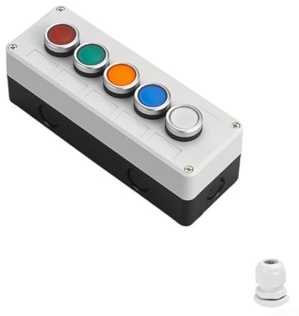 Scatola di controllo dell'interruttore a pulsante da 22 mm con tenuta impermeabile e antipolvere, struttura in ABS+metallo, funzioni di ripristino automatico e autobloccante, viti anti goccia