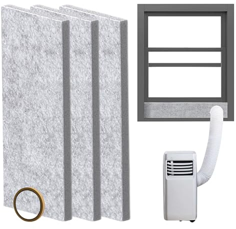 Kustimantu Kit Ventana Aire Acondicionado Portátil - Paneles Laterales para Aire Acondicionado - Kit Ventilación Para Instalación Horizontal/Vertical Hogar Dormitorio Cocina