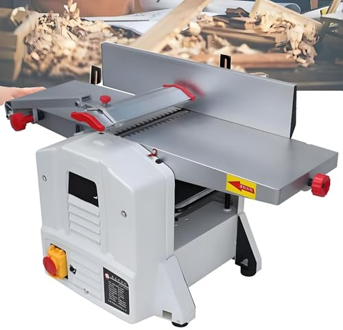 LHQYA Cepilladora De Sobremesa De 9000 RPM, Ensambladora Multifuncional para Carpintería. Velocidad De Avance: 6 M/min. Cepilla Madera De 5 a 120 Mm De Grosor, Ideal para Madera Y Bambú